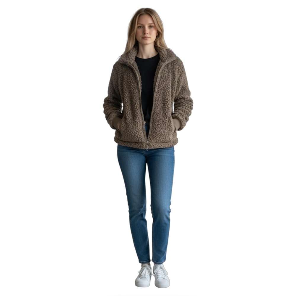 Abercrombie & Fitch Teddy Bear Sherpa Full Zip Jacket Size Medium